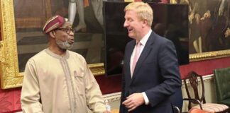 British Deputy Prime Minister Mr. Oliver Dowden and Nigeria’s Minister of Solid Minerals Development, Dr. Oladele Alake in London