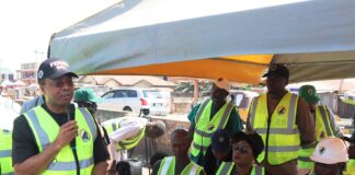 L-R, Managing Director/CEO, FERMA, Engr. (Dr.) Chukwuemeka Agbasi, FNSE, FNIHTE, delivering his speech at the flag-off of “Operation Connect Your Destination” today 19th December, 2023