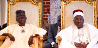 President Bola Tinubu and Shehu of Borno, Alhaji Abubakar Ibn Umar Garbai Al-Amin El-Kanemi