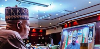 Vice President Kashim Shettima chairing the 139th NEC meeting virtually, earlier today