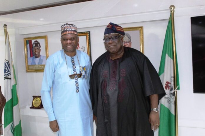 African Association of Public Administration1 L-R: African Association of Public Administration & Management (AAPAM) Vice-President, Dada, Joseph Olugbenga (mni) with Hon. Chairman, Federal Civil Service Commission (FCSC), Prof. Tunji Olaopa when the Vice-President paid a courtesy visit to the Chairman.