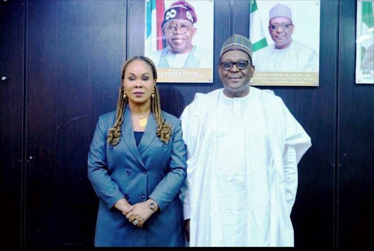(CMH&SW) Prof. Muhammad Ali Pate and Barr. Uju Kennedy Ohanenye (Minister of Women Affairs and Social Development)