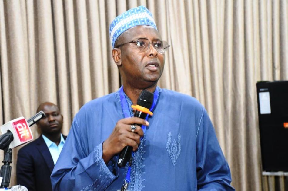 The Honourable Minister,Federal Ministry of Water Resources and Sanitation, ably represented by the Permanent Secretary, Alhaji Shehu Aliyu Shinkafi FCNA, delivering the welcome address at the National Workshop on State Action Plan on Climate Change held at Rockview Classic Hotel in Abuja on Tuesday, February 27, 2024.