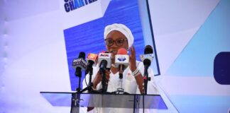 The National Coordinator, CEO SERVICOM PRESIDENCY Mrs Nnenna Akajemeli with Director General NIMASA Dr. Bashir Jamoh OFR with other dignitaries at the NIMASA Service Charter Launch.