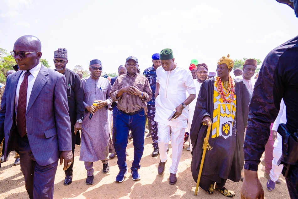Honourable Minister of Water Resources and Sanitation, Engr. Prof. Joseph Terlumun Utsev, addressing newsmen at the dam site