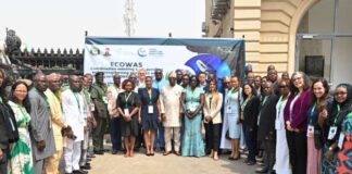 Minister of State for Environment, Dr Iziaq Adekunle Adeboye Salako in a group Photograph with other members at the ECOWAS coordination meeting on expanding and strengthening ECOWAS Protected Area in Abuja, Nigeria