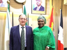 L- R: Spanish Ambassador to Nigeria, HE Juan Ignacio Sell, the Permanent Secretary, Ministry of Interior, Dr. Aishetu Gogo Ndayako