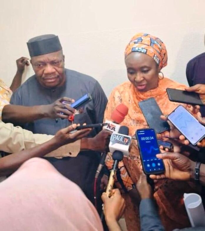 interactive session with the Press The Chairman, Senate Committee on Solid Minerals Development, Senator Sampson Ekong and the Executive Secretary, Solid Minerals Development Fund (SMDF), Hajia Fatima Shinkafi during an interactive session with the Press