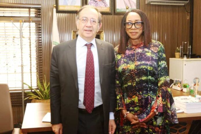 COURTESY VISIT2 L-R SPANISH AMBASSADOR JUAN SEIL & HON.MINISTER OF TOURISM LOLA ADE-JOHN,DURING A COURTESY VISIT IN HER OFFICE