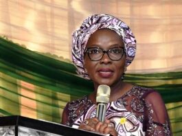 SGF/PS, Federal Ministry of Justice, Beatrice Jedy _ Agba,OON, mni, presenting opening remarks at the Ministerial Service Award for Justice Sector in Commemoration of Nigeria Public Service, at the Olusegun Obasanjo Auditorium, Federal Ministry of Justice Abuja. 22/3/2024