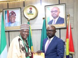 L-R VC, University of Abuja, Prof. Abdul Rasheed Na'Allah and Minister of Interior, Hon. (Dr.) Olubunmi Tunji-Ojo
