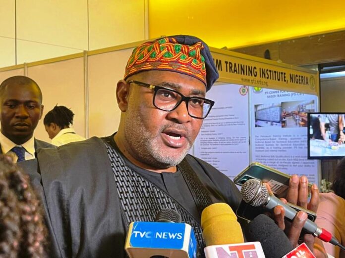 His Excellency Uba Maigari Ahmadu The Honourable Minister of State, Ministry of Steel Development, His Excellency Uba Maigari Ahmadu fielding questions from journalists at the on-going 2nd Annual Assembly and International Welding Federation Africa Conference holding in Lagos, Nigeria on Tuesday 5th March 2024.