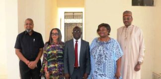 FROM L TO R, DG NTDC FOLORUNSHO COKER, HON MINISTER OF TOURISM LOLA ADE-JOHN, PERM-SEC JAMES SULE, STELLA CHRISTIAN OF ECOWAS & DG NIHOTOUR, ALHAJI NURA KANGIWA.