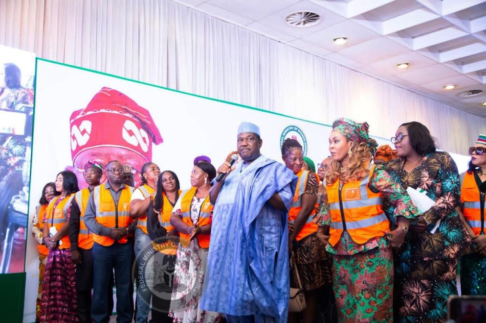Representative of the President, Senator George Akume, Honourable Minister of Women Affairs, Barrister (Mrs) Uju Kennedy-Ohanenye and members of the Women Brigade at the event