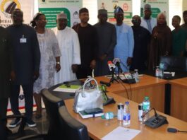 Managing Director/CEO, FERMA, Engr. Chukwuemeka Agbasi, Ph.D. DIC, FNSE, FNIHTE, and the Director General, Bureau of Public Service Reforms (BPSR), Dr. Dasuki Ibrahim Arabi, FICD, in a group photograph with the delegation from BPSR and the Management Staff of FERMA during the DG’s visit to FERMA
