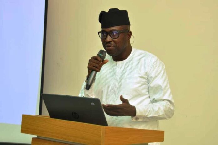 Stakeholders in Climate Pollutants1 The Permanent Secretary, FMAFS, Mr Temitope Fashedemi, represented by the Director, Agricultural Lands and Climate Management Services, Mr. Oshadiya Olanipekun,during the workshop in Abuja.