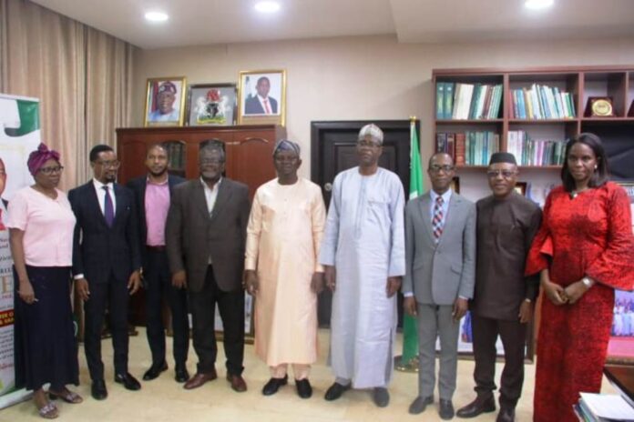 R-L: The Honourable Minister of Water Resources and Sanitation, Engr. Prof. Joseph Terlumun Utsev and the UNIDO Team Leader, Dr Osu Inya Otu, during the Courtesy Visit