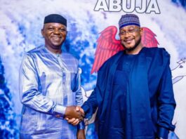 The Honourable Minister, Prof Joseph Terlumun Utsev and Governor Dauda Lawal of Zamfara State