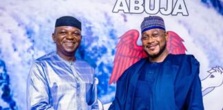 The Honourable Minister, Prof Joseph Terlumun Utsev and Governor Dauda Lawal of Zamfara State