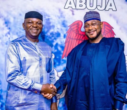 The Honourable Minister, Prof Joseph Terlumun Utsev and Governor Dauda Lawal of Zamfara State