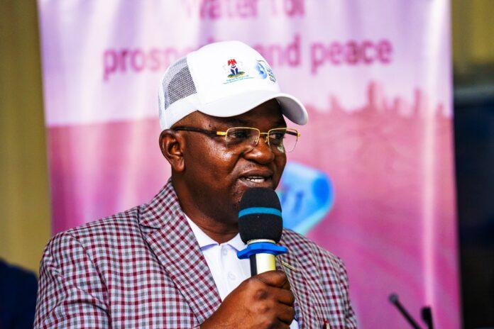 World Water Day1 Honourable Minister of Water Resources and Sanitation, Engr. Prof Joseph Terlumun Utsev, delivering his address during the ceremony