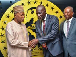 Hon. Minister of State Housing and Urban Development, Abdullahi Tijjani Gwarzo; receiving President, Nigeria Institute of Brokers and Lender; QS, Hayatuddeen Auwal with members of his Delegations during a courtesy visits to the Ministry.