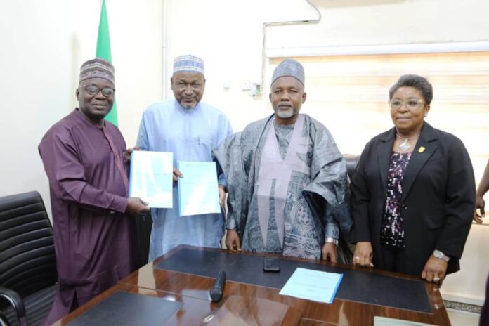 Agreement between NBTE and PCN The Minister of State for Education, Hon. Dr. Yusuf Tanko Sununu, from his left the Permanent Secretary of the Federal Ministry of Education, Mrs. Didi Esther Walson-Jack, from his right Executive Secretary of National Board for Technical Education (NBTE), Prof. Bugaje I.M, and the Pharmacy Council of Nigeria (PCN) Pharm. Ibrahim Babashola Ahmed