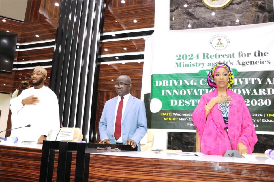 A to Mr President on CDCU, Represented by Dr. Sanusi. Ohiare, the permanent Secretary of FMACCE, James Sule and Hon. Minister of FMACCE, Hannatu Musa Musawa.