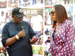 Honorable Minister with Ambassador AYO OMOTOSO Founder/ Convener, African Youth Tourism Festival