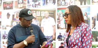 Honorable Minister with Ambassador AYO OMOTOSO Founder/ Convener, African Youth Tourism Festival