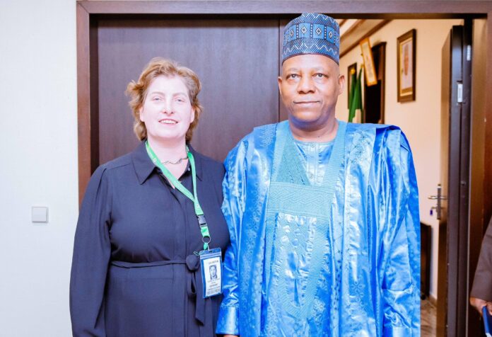 VP, Sen. Kashim Shettima, CWEIC CEO, Rosie Glazerbrook, at the Presidential Villa earlier today