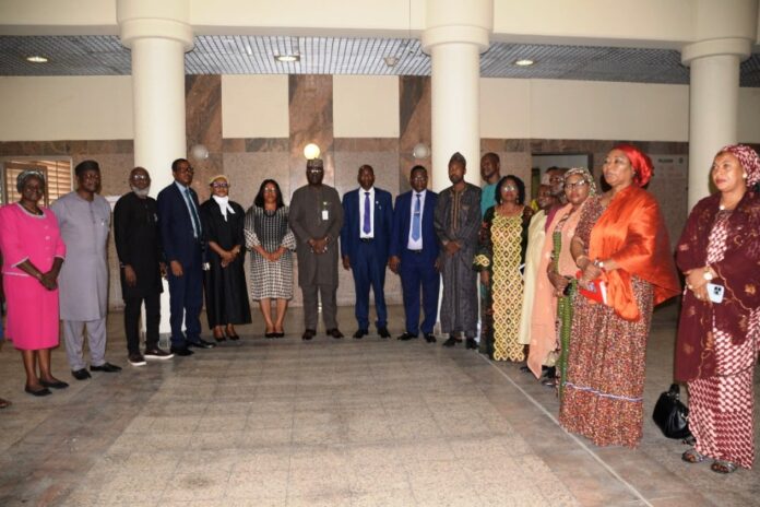 Inuagurated ACTU Members (7th left) Permanent Secretary Federal Ministry of Humanitarian Affairs and Poverty Alleviation, Abel Enitan (8th left) Representative of Independent Corrupt Practices and Related Offences Commission (ICPC), Directors of the Ministry, other members of the ICPC Team, Members of the Anti - Corruption and Transparency Unit during the inauguration ceremony of the ACTU by ICPC on Thursday 18th April 2024 at the Federal Secretariat Abuja.