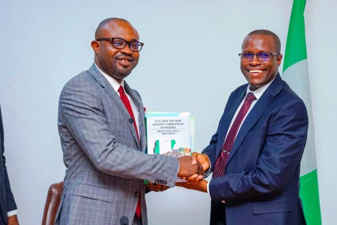L-R: Dr. Olubunmi Tunji-Ojo, Minister of Interior and Dr. Musa Adamu Aliyu, Chairman, ICPC