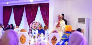 The First Lady of the Federal Republic of Nigeria Senator Oluremi Tinubu addressing a cross-section of women who attended the Iftar at the State House Abuja on Saturday 30th March