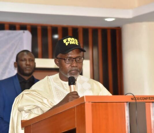 Honourable Minister of State for Education, Dr. Yusuf Tanko Sununu delivers keynote address at the 2-Day Sector Retreat on Performance Management System (PMS) for Heads of Departments, Units & Chief Executives of Parastatals/Agencies in the Federal Ministry of Education, held on April 26, 2024, at the National Commission of Colleges Of Education (NCCE), Central Area, Abuja.