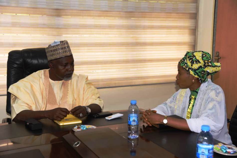 Right Hon.Minister of State for Education,Hon. Dr Yusuf Tanko Sununu and the Leader of the Delegation Comrade Lami Oguogho on a courtesy visit to the Ministry.