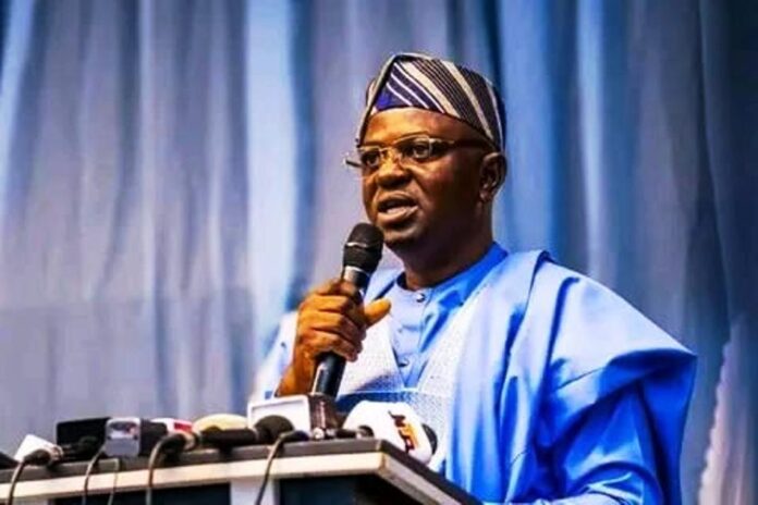 2024 Annual Flood Outlook (AFO)7 The Honourable Minister of Water Resources and Sanitation, Engr. Prof. Joseph Terlumun Utsev FNSE, FNICE, FNIWE, delivering his address during the Public Presentation of 2024 Annual Flood Outlook (AFO) on Tuesday 16th April, 2024 in Abuja