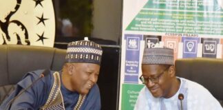 Minister and Minister of State, Housing & Urban Development, Arch Ahmed Dangiwa and Abdullahi Tijjani Gwarzo during a meeting with members of Renewed Hope Multipurpose Cooperative Society