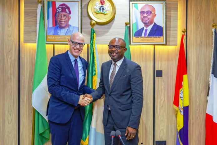 Dr. Tunji- Ojo with the Country Representative, UNODC in Nigeria, Dr. Oliver Stolpe