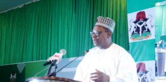 Coordinating Minister of Health and Social Welfare, Professor Muhammad Ali Pate, delivering his speech at the opening ceremony of the 25th ordinary session of the Assembly of Health Ministers of ECOWAS held recently in Abuja