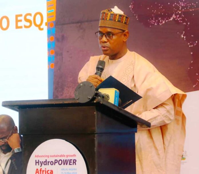 International Hydropower Association (IHA) World Hydropower conclusions The Honourable Minister of State, Federal Ministry of Water Resources and Sanitation Rt. Hon. Bello Mohammad Goronyo Esq, delivering his keynote address during the International Hydropower Association (IHA) World Hydropower conclusions for Africa and Abuja action plan, held at Fraiser Suites Abuja, on Wednesday 15th May, 2024