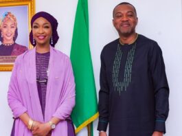 Jamaican High Commissioner to Nigeria, HE Mr. Lincoln Downer on a courtesy visit to the Minister of Art, Culture and the Creative Economy, Barr. Hannatu Musa Musawa in Abuja