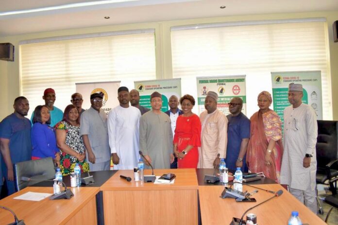 Pix 3 Managing Director/CEO, FERMA, Engr. (Dr.) Chukwuemeka Agbasi, FNSE, FNIHTE, (M) and the NSE Chairman (Maitama Branch), Engr. Ugochukwu Henry Okoye, FNSE, FNIEE in a group photograph with FERMA Management Staff and other EXCOs of the NSE (Maitama Branch) during the visit.