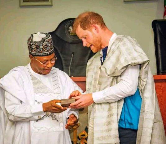 Gov Sani hosts Prince Harry in Kaduna says he's an inspiration to youths, epitome of patriotism