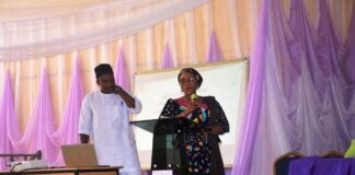 The National Coordinator/ CEO SERVICOM PRESIDENCY, Mrs Nnenna Akajemeli delivering her key note address at the Induction Ceremony of SERVICOM Desk Officers FCT