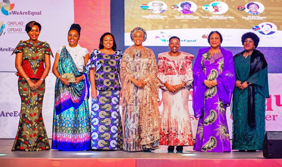 President Bola Ahmed Tinubu of the Federal Republic of Nigeria, the First Lady, Senator Oluremi Tinubu, and other African First Ladies at the Nigerian launch of the Nigerian # We Are Equal campaign in Nigeria using education as the focal point for the campaign. It was held at the State House, Abuja on Monday 13th May, 2024