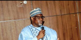 The Permanent Secretary, Ministry of Niger Delta Development, Dr. Shuaib Belgore giving his opening remarks at the 2- day Performance Management System workshop.