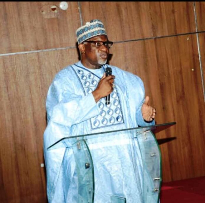 The Permanent Secretary, Ministry of Niger Delta Development, Dr. Shuaib Belgore giving his opening remarks at the 2- day Performance Management System workshop.
