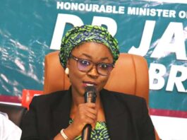 Dr. Jamila Bio Ibrahim, Hon. Minister of Youth Development during the Youth Critical stakeholders parley today May 15, 2024.