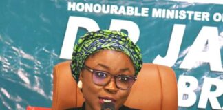 Dr. Jamila Bio Ibrahim, Hon. Minister of Youth Development during the Youth Critical stakeholders parley today May 15, 2024.